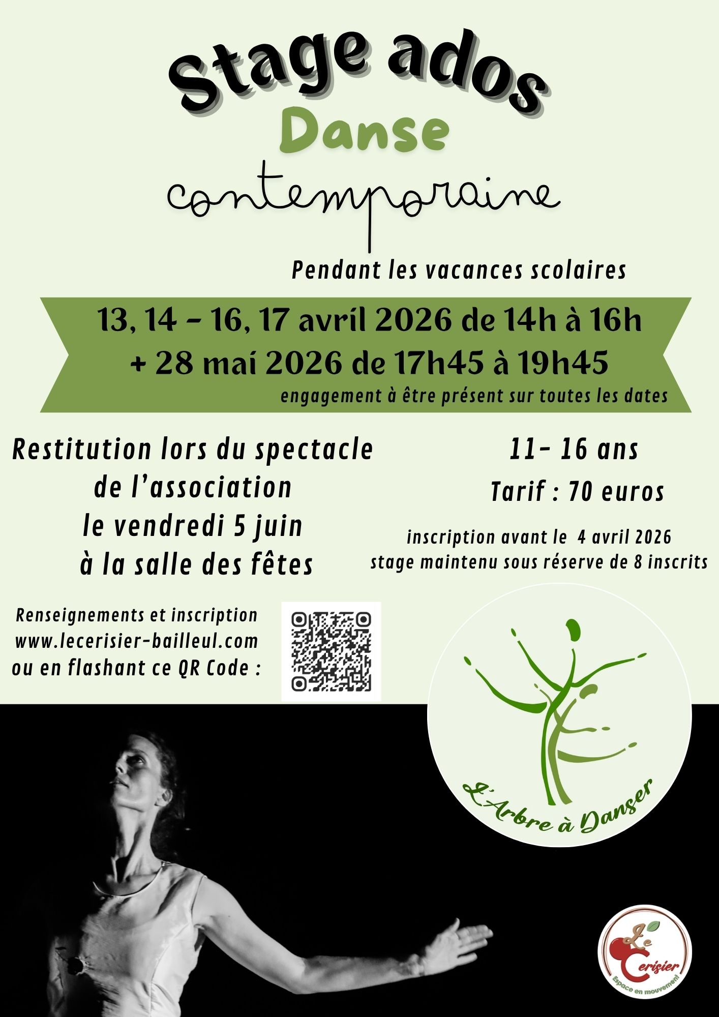 stage ados danse contemporaine à Bailleul