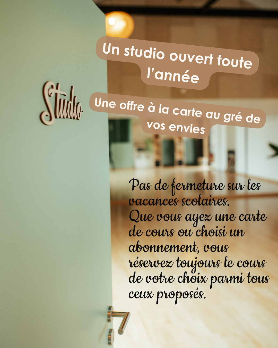 Studio ouvert toute l'année.